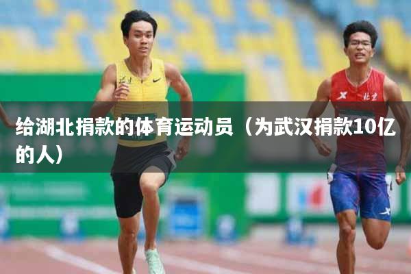 给湖北捐款的体育运动员(为武汉捐款10亿的人)